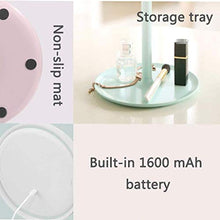AJH Home Specchio da toeletta Specchio da Trucco Specchio da Trucco Rotondo Ricaricabile USB Specchio per Trucco Illuminato con luci dimmerabili Specchi Touch Screen