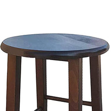 OKAFFAREFATTO MADDALONI Sgabello Sedia in Legno con Seduta Tonda in Legno Noce Scuro con Piedi Dritti Nuovo già Montato Altezza da Terra alla Seduta cm 68
