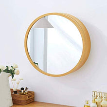 WRJ Mobiletto Rotonda Specchio del Bagno, Armadietto di Immagazzinaggio Parete del Bagno Specchio Governo della Medicina con Slow-Chiudi Cornice di Legno,3