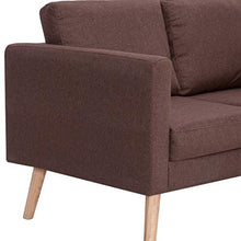 Cikonielf - Divano a 2 posti, design scandinavo, con 2 cuscini per schienale e 2 cuscini per seduta per soggiorno, 116 x 70 x 73 cm, colore: Marrone