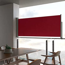 vidaXL Tenda Laterale Retrattile da Patio Chiusura Automatica Tendalino Privacy Parasole Frangivento Telaio in Ferro 100x300 cm in Tessuto Rossa