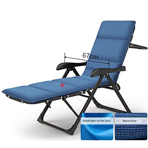 Hfyg Lettino Prendisole Zero Sdraio,Estate Lounge Chair Piega Famiglia Sedia Reclining Ufficio Letto Nap Sedia Pigro Schienale Fascia Tappetino Chaise Longue (Color : Standard Edition)