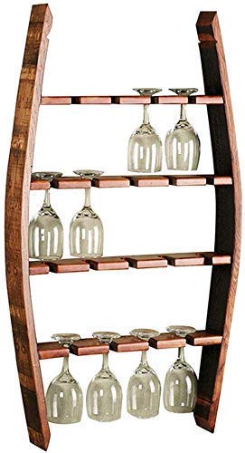 FMOGE Mensole A Muro Mensola in Legno Massello Sala da Pranzo Cucina Portabottiglie, Portabottiglie in Vetro da Appendere in Vetro per Cucina Bar Ristorante Decorazione Cremagliera