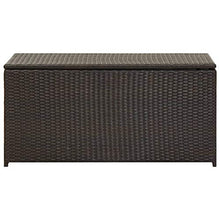 VidaXL - Scatola portaoggetti da giardino in resina intrecciata, 100 x 50 x 50 cm, colore: Marrone