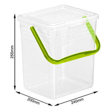 Rotho Powdy Scatola 7l con coperchio e maniglia, Plastica PP senza BPA, Transparente/Verde, 5kg/7l 24.0 x 20.0 x 25.5 cm