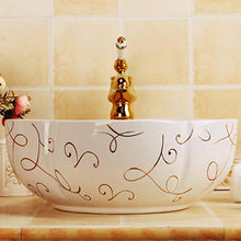 Jgophu Ciotola in ceramica per il bagno, in ceramica, da appoggio, da appoggio, da appendere, dipinta a mano