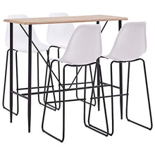 UnfadeMemory Set da Bar Set di mobili per Cucina, Mobili da Bar Tavolo 5 pz in Plastica Bianco