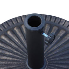 Outsunny Base per Ombrellone Diametro 3,8-4,8cm Motivo Floreale con Manopola Peso 15KG da Giardino Resina 49x32cm