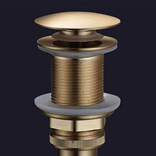 SHDJYR Scarico a Scomparsa per lavabo da Bagno Vaso per lavabo Vanity Oro Spazzolato Kit di Ricambio per assemblaggio in Ottone Massiccio Tappo Flip Top Troppopieno con Pop-up