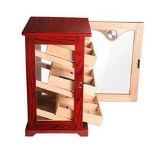 100 Sigari Raffreddamento Humidor Household Sigaro Idratante Governo Cedar Cigar Locker Tre Piani Dello Spazio Glass Cabinet Igrometro Esterno ( Color : Red , Size : 33.4*29*49cm )