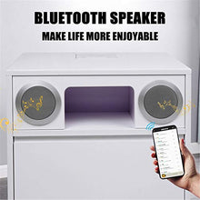 HBING Comodino Laterale Intelligente, Comodino in Legno per Camera da Letto con Altoparlante multimediale Bluetooth, Ricarica Wireless e Luce Notturna con sensore Intelligente