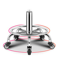 Rotondo Rotolamento Sgabello Pu Altezza Altezza Regolazione Moderna Industrial Metal Stile Swivel Spa Salon Tatuaggio Lavoro Massaggio Sgabelli Piccoli (Bianco Nero)
