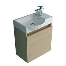 Alpenberger Set di mobili da bagno composto da lavabo con mobiletto colore rovere I design elegante piatto in ceramica preassemblato