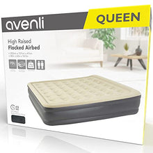 AVENLI Materasso Indoor Gonfiabile High Raised Queen Size 203x157x47 Floccato Nero Beige con Pompa Elettrica Integrata e Borsone