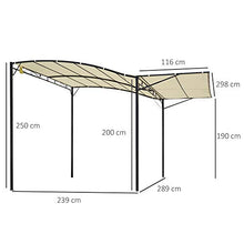 Outsunny Gazebo Gazebo Pergola da Giardino con Copertura in Tessuto da Giardino in Acciaio Beige