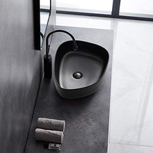 Eridanus Lavandino Irregolare per Lavabo da Piano, Lavandino in Ceramica Irregolare, Colore Nero, Lavello per Lavandino (55 x 10 x 14 cm)