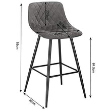 WOLTU BH252dgr-2 Sgabelli da Bar con Poggiapiedi senza Braccioli Alta Sedia da Cucina in Velluto Grigio Scuro 2 Pezzi