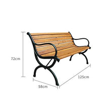 GaoF panchina per Il Tempo Libero Cortile Esterno per Uso Domestico, Legno massello anticorrosione e Piede in ghisa, panchina per mobili da Esterno, Adatto per Prato/Balcone/Veranda/Strada