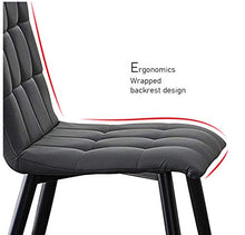 Sedie da pranzo con Schienale, sedie da cucina, Moderne sedia da soggiorno in pelle, stile scandinavo,Sedie per ufficio grigio