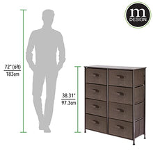 mDesign Cassettiera moderna per camera da letto, corridoio, bagno, ingresso ecc. – Canterano in fibra sintetica, struttura in metallo e ripiano in legno MDF– Comò con 8 cassetti – marrone scuro