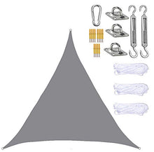 Triangolo Sun Vela Ombra, Giardino Vela Canopy con Heavy Duty Kit, 3 Fissaggio Corde, Impermeabile, Anti-UV, ombrelloni da Esterno Ombra Vela Teloni per Patio Balcone,Grigio,2.4 x 2.4 x 2.4m