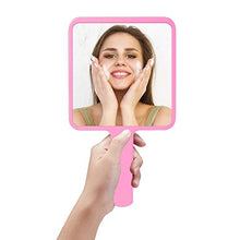 NO Heiqlay Specchi Portatili Rosa, Specchio a Mano con Manico, Specchio a Mano per Parrucchiere, per barbieri e Parrucchieri Professionisti (9x16 cm, 12x22 cm, 2 Pezzi, Rosa)