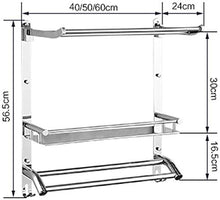 AINIYF Bagno Bagno Doccia Mensola Organizzatore Parete portasciugamani in Acciaio Inossidabile 304 3 Tiers Pieghevole Punch Installazione (Dimensioni: 50x24x56.5cm)