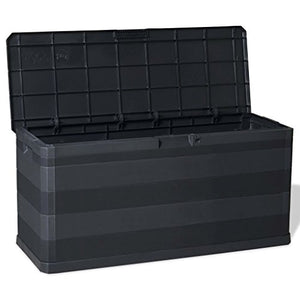 Tidyard Baule da Giardino Piccolo, Cassetta Multiuso Impermeabile, Bauli e Contenitori da Giardino 280 L Nero