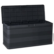 mewmewcat Baule Moderno da Giardino/Patio, Baule da Giardino Nero 117x45x56 cm