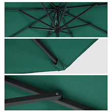 SONGMICS Ombrellone da Giardino Ø 2,7 m, Parasole Ottangolare, Protezione UPF50+, Meccanismo di Inclinazione e Manovella, Giardino Balcone Cortile Piscina, Base Non Inclusa, Verde Scuro GPU027C01