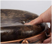 SHPEHP Sgabello rotante rotondo in pelle multiuso, Massaggio regolabile in altezza a 360 gradi Banco da lavoro ergonomico per la schiena in altezza Migliora la postura da seduti-brown
