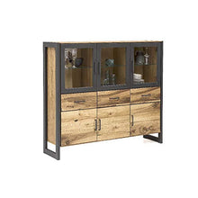 roominado Hummelladen Janne - Tavolino alto in rovere impiallacciato, 157,5 x 140,5 x 40 cm, 6 ante, 3 cassetti