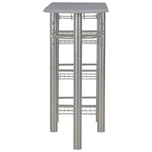 OUSEE Set da Bar 3 pz con Mensole in Legno e Acciaio Grigio