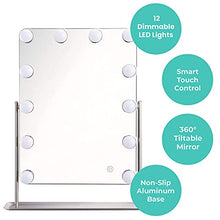FlinQ Hollywood Specchio trucco con luci da tavolo | 12 luci Led | Specchio trucco led 12 luci | Dimmerabile | Specchio da tavolo con luce inclinabile a 360 gradi