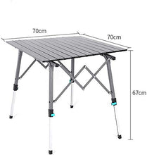 Tavolo da picnic all'aperto Tavolo da tavolo pieghevole in alluminio portatile Altezza regolabile Easy Storage di Borse Tote Bags Essentials per viaggiare e campeggio Tavolo da cucina BBQ, tavolo da p
