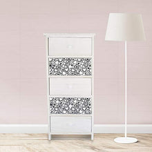 Mediawave Store - Mobiletto Comò in Legno con Fantasia Comodino con Cassetti, Mobiletto, Cassettiera, Design rustico, Arredo casa, Soggiorno, Camera, Ufficio (5 Cassetti)