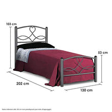 SomnusSana Letto in Ferro Battuto Una Piazza e Mezza modello NAPOLI Prodotto Artigianale Italiano Disponibile in vari colori Misure 120x190 (Avorio Anticato)