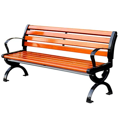 Panca Per Terrazza Da Giardino Per Esterni, Panca Per Mobili Da Esterno Con Braccioli E Schienale, Legno Massello Anticorrosione E Struttura In Ghisa Panchina Retrò Per Giardino / Prato / Terrazza