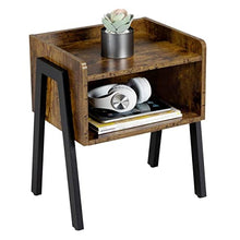 Yaheetech Comodino Camera da Letto Industriale Tavolino Laterale da Divano Tavolino Basso Impilabile Mobile da Divano in Legno e Metallo 46 x 33 x 53 cm