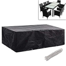Lechnical Pratico Set di 2 Fodere per mobili da Giardino, Fodera per mobili da Giardino in polietilene Nero, Set 2 Pezzi 300 x 140 x 90 cm (Lunghezza x Larghezza x Altezza) -con 8 Fori