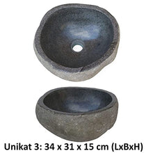 Lavandino in pietra di fiume, ca. 30 cm, Riverstone, scelta unica possibile