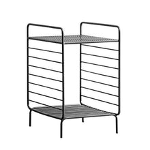 Jcnfa-Tavoli Tavolino in Metallo, sofà Grid Table, Comodino, 2 Colori (Color : Black, Size : 11.81 * 17.71 * 20.86in)