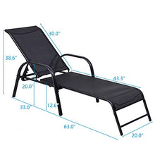 KJGHJ Costway - Set di 2 sedie da salotto per patio, chaise longue reclinabili, schienale regolabile