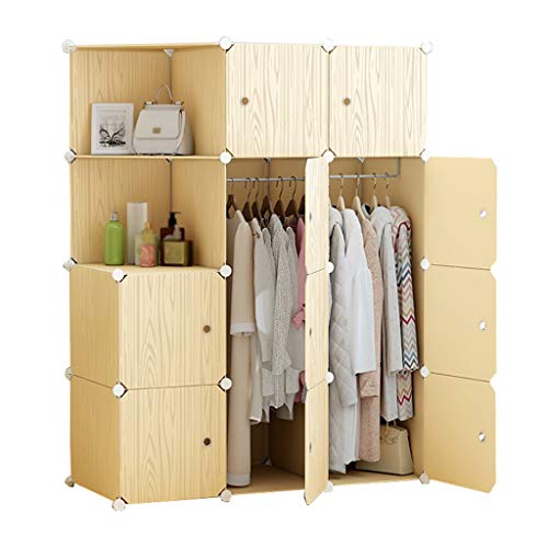 Locker 10-Porte Armadio 2-Hanging Supporto Rimovibile di Memorizzazione in Plastica 4-Gitter Angolo Scaffali Abbigliamento Home Camera 111X47X147CM MUMUJIN