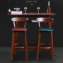 YS Sedia Sedia da Bar in Legno, Seduta in Legno Massello Sedia da Cucina per Colazione Sedia da Banco Cuscino in Pu Mobili Adatto per la Famiglia Milk Tea Cafe,Rosso