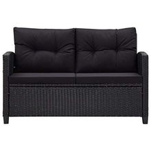 vidaXL Set Divani da Giardino 6 pz con Cuscini Salotto da Esterno Salottino per Patio Arredo da Esterni Arredamento Giardino in Polyrattan Nero