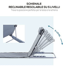 Outsunny Set 2 P.zi Lettini da Spiaggia Pieghevoli, Lettini Portatili Schienale Regolabile e Borsa, 48x134x36-45cm