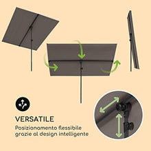 blumfeldt Flex-Shade - Parasole, Materiale: Poliestere, Fattore di Protezione UV: 50, Gamba di Appoggio in Alluminio, Idrorepellente, Superficie: 150x210 cm, Grigio Scuro