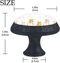 Modello di testa di cane carino Corgi Pomelli per Porta Set di 4 Pomelli per Mobili Manopole per Cassetti Cucina Armadio Vetro