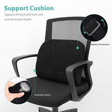 STOBOK Schienale Cuscino di Supporto di Memoria di Cotone Sedia Cuscino Ammortizzatore Posteriore Lombare Sedia Seta Posteriore Cuscino per Home Office Donna Incinta Uso Nero